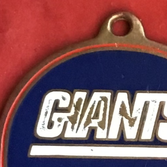Vintage New York Giants NFL Football Helmet Keychain Ornament Brass - Picture 9 of 15